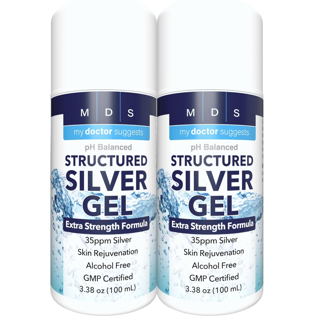 Kolloidal Silver Gel Extra Styrka - 35 ppm Aktiverad kolloidal Silver Gel för maximal styrka - Tillverkad i USA - Strukturerad formel i en bekväm 2 Pack