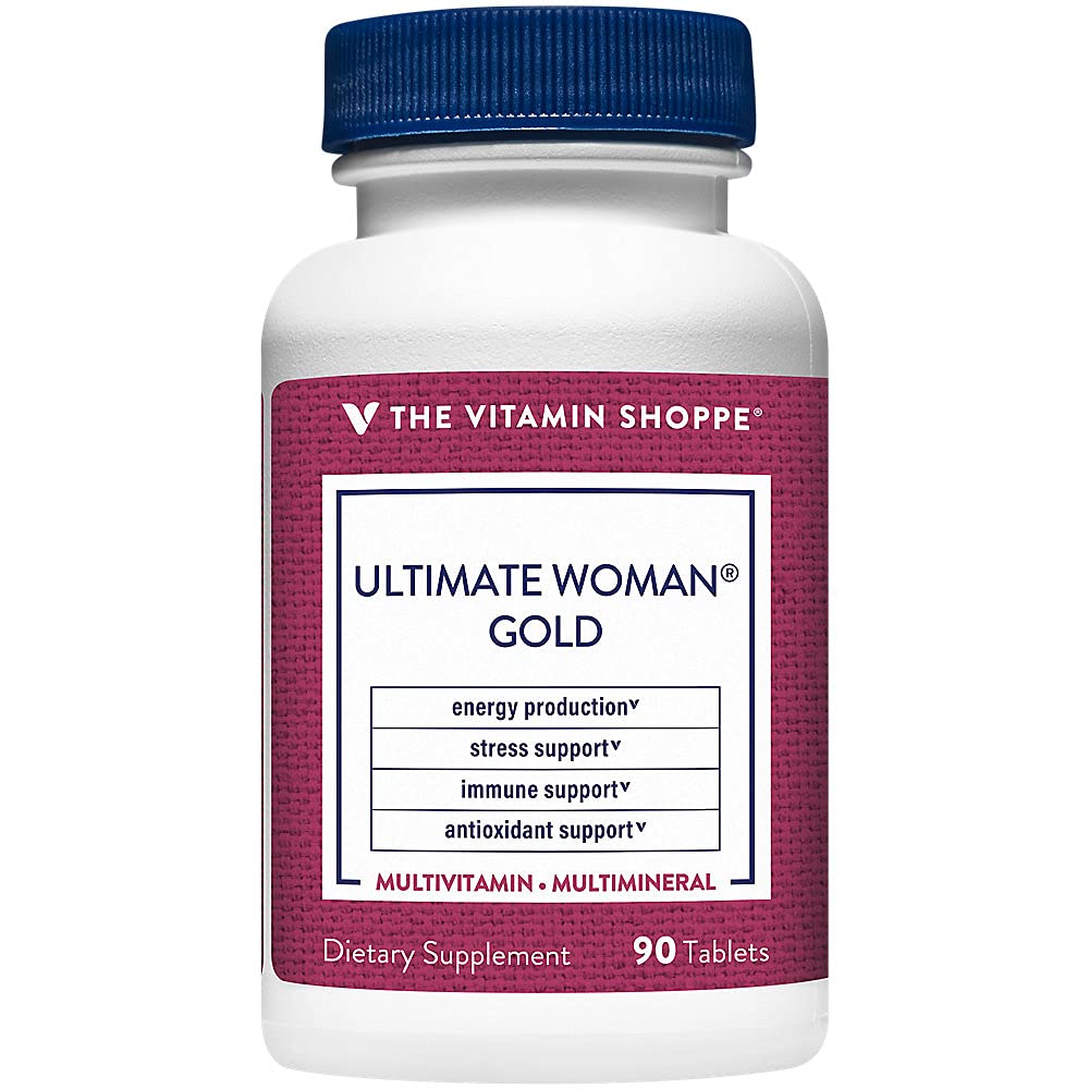 Vitamiini Shoppaile Ultimate Woman kulta monivitamiini - kanssa rautaa, B-vitamiinia ja D3-vitamiinia ja enemmän tukea energian tuotantoa, luun ja immuunin terveys - Gluteeniton Multi-Mineral (90 tablettia)