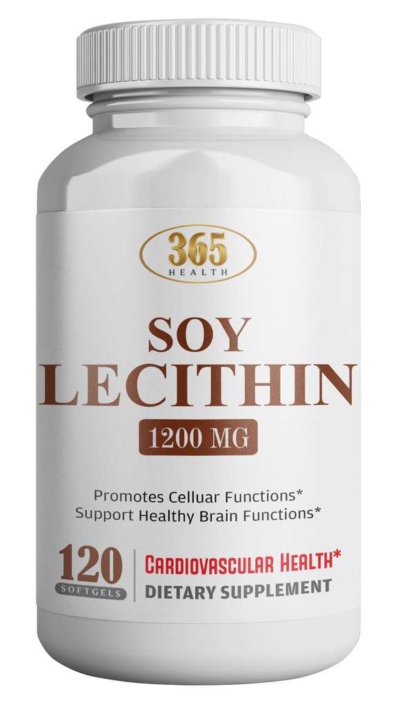 TERVEYS LFE Lecithin 1200mg, High Potency, 120 Softgels, luonnollinen yhdistelmä välttämättömiä rasvahappoja tukemaan aivojen ja hermojen toiminto- Lecithin Food Grade, 1200mg per tarjoilu, ravintolisä