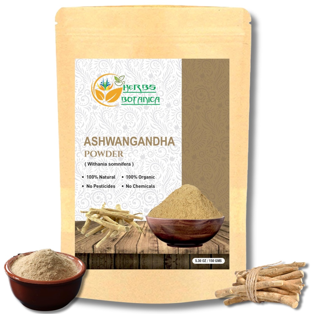 Yrtit Botanica Ashwagandha juurijauhe Withania Somnifera Powder Ashwaganda Ayurvedic kasviperäisten täydentää tukea ja vahvuus 5.3 oz