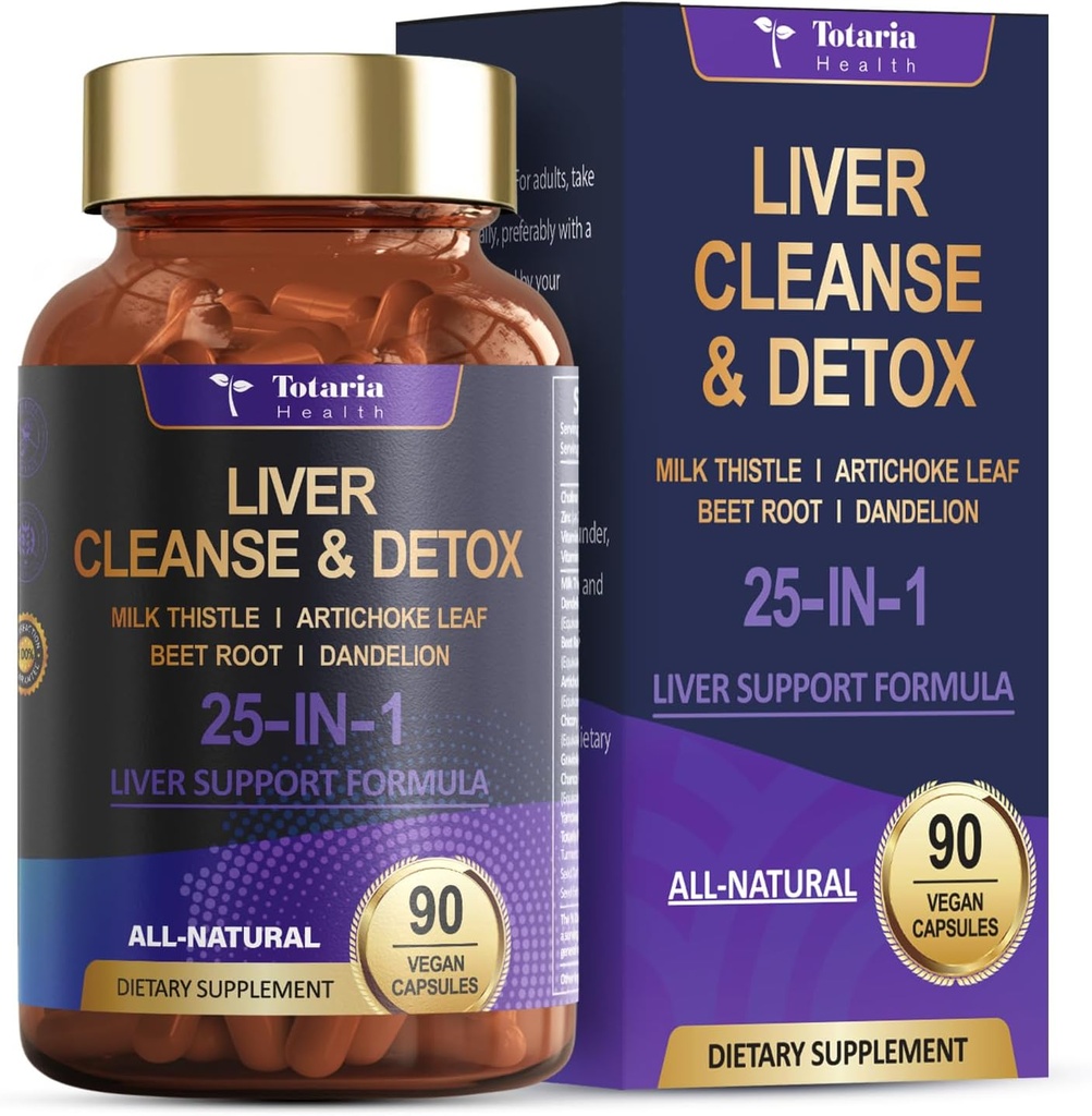 Maksa Cleanse Detox & Korjaus 25-in-1 maito Thistle,Dandelion juuri,Beetroot, Artisokka uute maksan terveys Herb Maksan tuki täydentää vitamiineja Sinkki, koliini 90 vegan kapselit