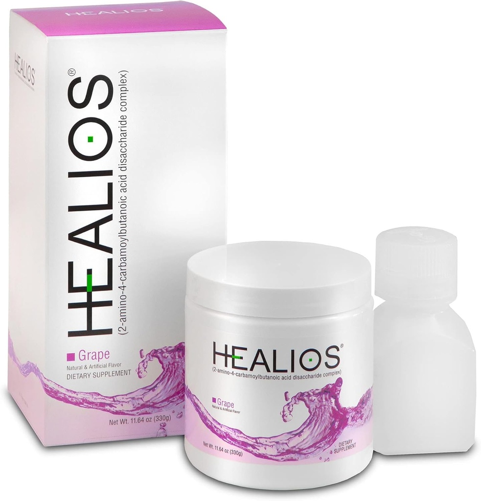 Healios Grape Flavor Oral Health and Dietary Supplement, Powder Form, Luonnollisesti L-glutamine Trehalose L-arginiini, 11.64 Ounces