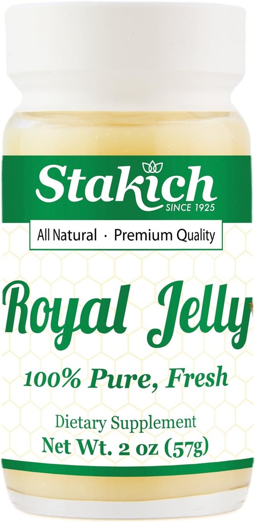 Stakich Fresh Royal Jelly - Pure, All Natural - Ei lisäaineita / Flavors / Preservatives Lisätty - 2 Ounce (57 grammaa)