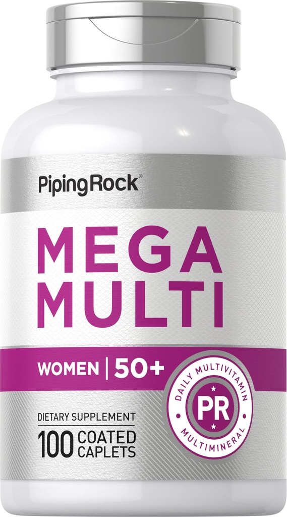 Piping Rock Monivitamiini naisille 50 Plus 100 päällystetty Caplets Päivä Multi Vitamiini & Mineraali naisille .