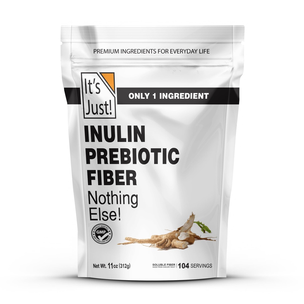 Se on vain... - Inulin Prebioottikuitu, Vesiliukoinen, Sikurijuurijauhe, edistää Gut Health, Valmistettu Yhdysvalloissa, Tuote Belgia, Vegan / Keto Friendly