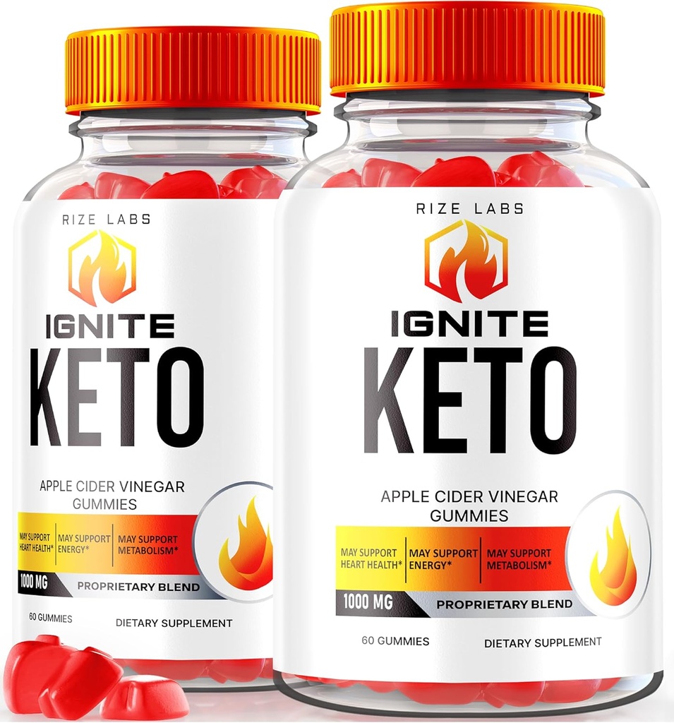 Rize labs (Pakki 2 Ignite Keto ACV Gummies varten Advanced Weight Loss, Ruokavalio Supplement (120 Gummies)
