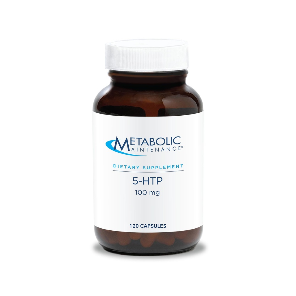 Metabolisk underhåll 5-HTP - Levererar 100 mg 5-Hydroxytryptophan - Stöder Serotonin Pathways, en positiv Outlook & Restfuness - 120 portioner - 120 kapslar