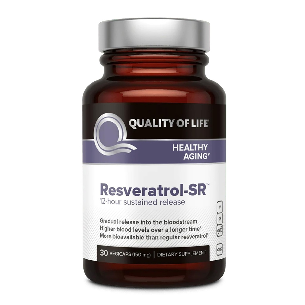 Elämän laatu Resveratrol SR - Tehokas anti ikääntyminen Kaikki luonnolliset Formula - 30 Vegicaps
