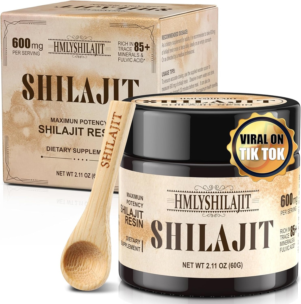 Geloo Shilajit Pure Himalayan Organic Shilajit Resin 60 Grams - Natural Shilajit Resin - Gold Grade 100% Shilajit - kanssa 85+ Trace Minerals & Fulvic