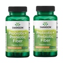 Swanson Prebiootti + Probioottikuitu - Natural Supplement Promoting Dgestive System & Immuno Health Support - Aids Säännöllisyys & GI Tract Health - (60 kapselia, 500 miljoonaa PMY Each) (2 pakkaus)