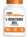 BulkSupplements.com L-Ornithine HCl Capsules - L-Ornithine Hydrochloride, L-Ornithine 1000mg - Amino Acids Supplement, Gluten Free, 2 Capsules per Servering, 180 greve av 1)