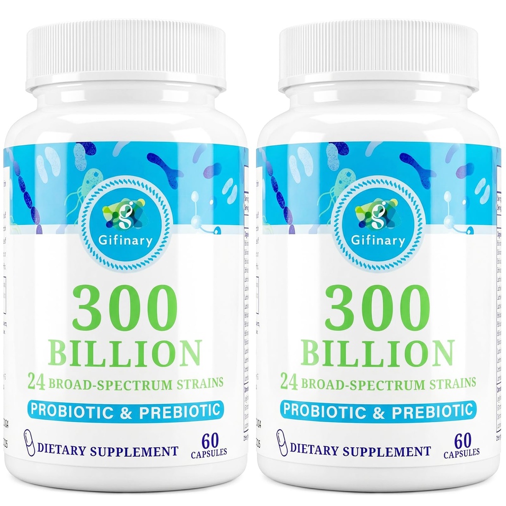Probiootit naisille ja miehille - 300 miljardia PMY, 24 kanta Probiootit + 15 luomuyrtit Prebiootit digestiivinen, Gut Health, Immuuni, Ummetus, ripuli & koko kehon terveys - 4 kuukautta