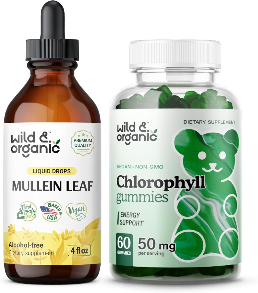 Luonnonvaraiset ja luomumulleiinit 4 oz ja klorofyllit 60 purukumia