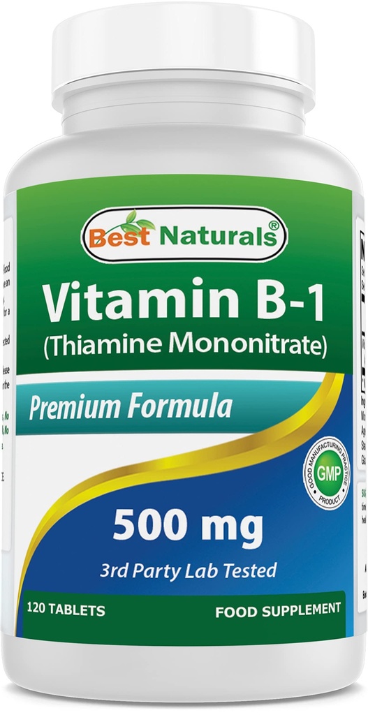 Best Naturals B1-vitamiini tiamiinimononitraattina 500 mg 120 tablettia (120.