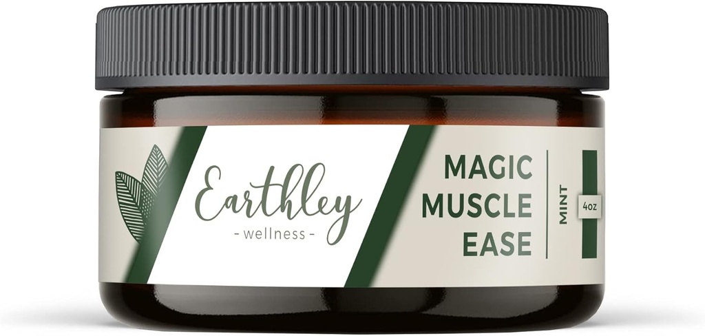 Earthley Wellness Magic Muscle Ease, Magnesium & Arnica Lotion rauhoittaa Sure lihakset, nopea absorbointi helpotus Kramppeja, jänteitä & post-workout Recovery (4oz, Mint)