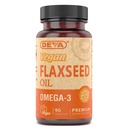 Deva Vegan Omega-3 Flaxseed Oil Supplement - 1000 MG Per Serving - Cold-Pressed & Unrefined - Fish Oil Alternative - med Omega-3 ALA - 90 kapslar, 1-Pack