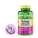 Generic Spring Valley Folate 1 333 mikrog DFE, Foolihappo 800 mikrog, 400 tablettia - ravintolisä, naisten terveyden edistäminen, aineenvaihdunta ja sydämen tuki - Bundle with+ Tarra Dri Store