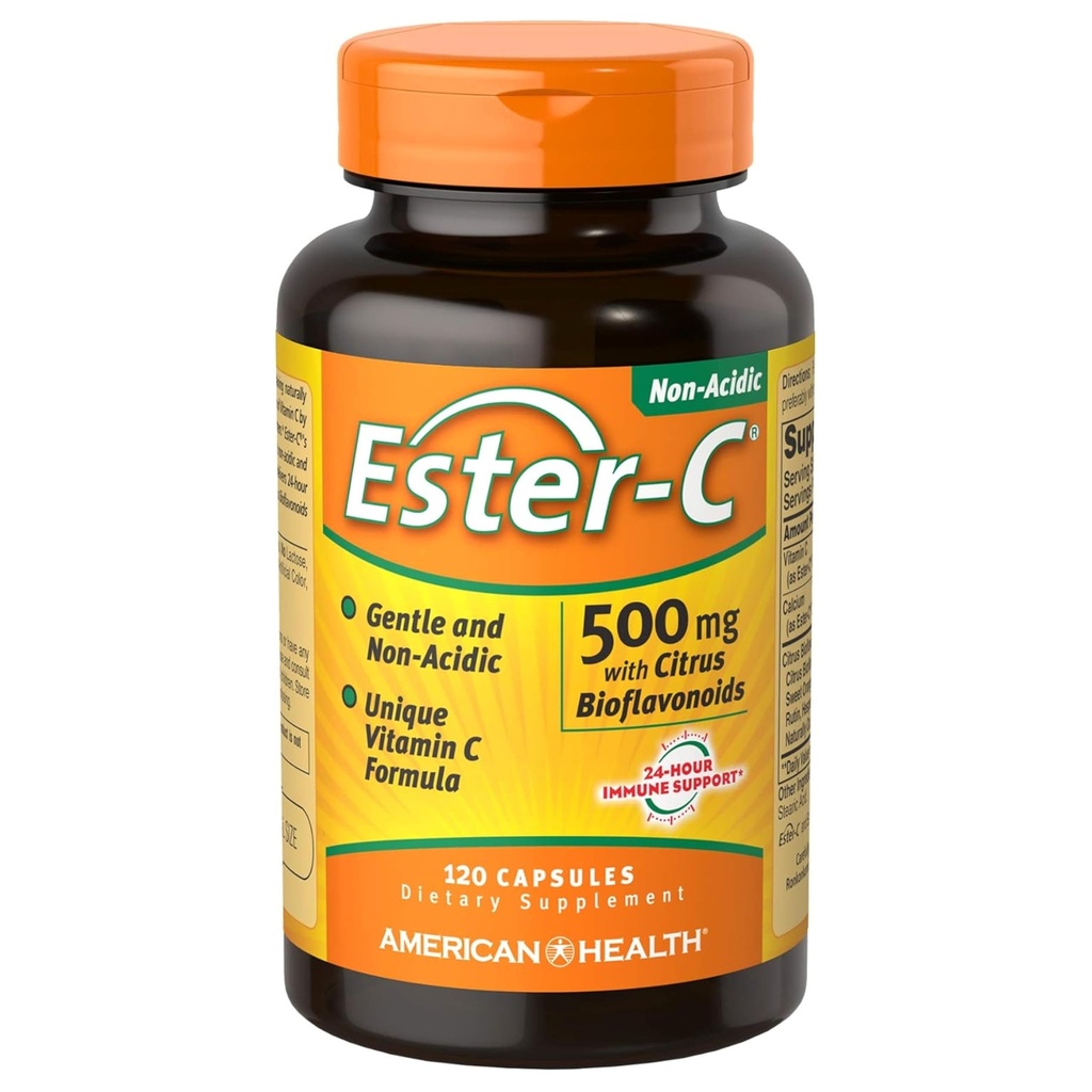 American Health Ester-C kanssa Citrus Bioflavonoids kapselit - Hellävarainen vatsa, ei-acidic C-vitamiini - 500 mg, 60 tarjoilua, 120