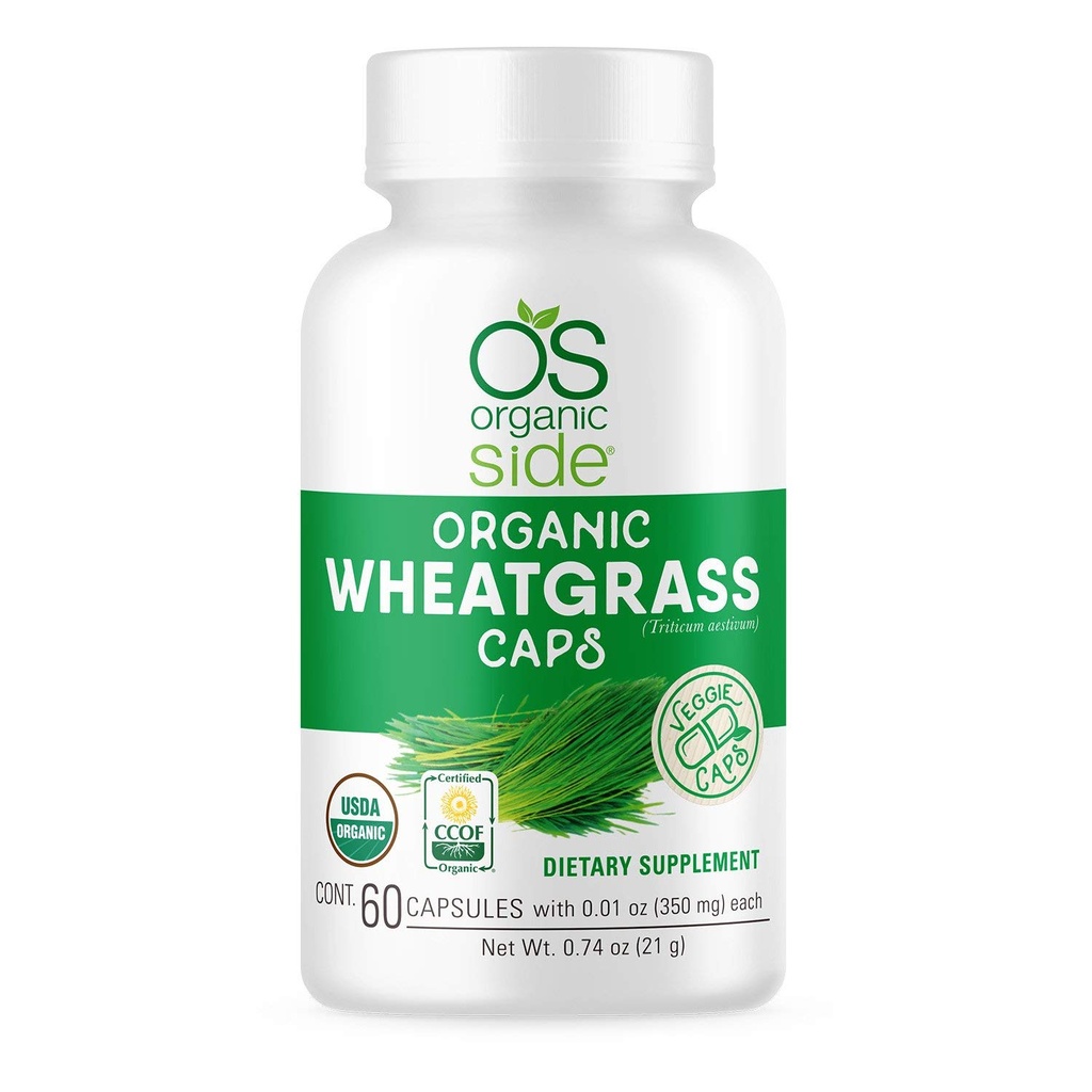 Organic Wheatgrass Capsules | 60 Count | USDA Certified Organic, Non-GMO, Vegan Supplement för Natural Energy Boost, Immune Support och Wellness
