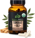 Organic Muscle Tongkat Ali for Men, 500mg - Pure & Potent USDA Eurycoma Longifolia Root Supplement 60 Count 