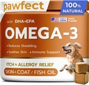 PAWFECTCHEW Fish Oil Omega 3 for Dogs - Allergia Relief - Joint Health - Kutinaa helpotus, kuori ja takki täydentää - Alaskan Salmon Oil Chews - Omega 3 6 9 - EPA & DHA rasvahapot