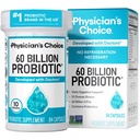 Läkarens CHOICE Probiotics 60 Billion CFU - 10 Strains + Organic Prebiotics - Immune, Digestive & Gut Health - Stöder Occasional Constipation, Diarrhea, Gas & Bloating - för kvinnor och män - 84ct