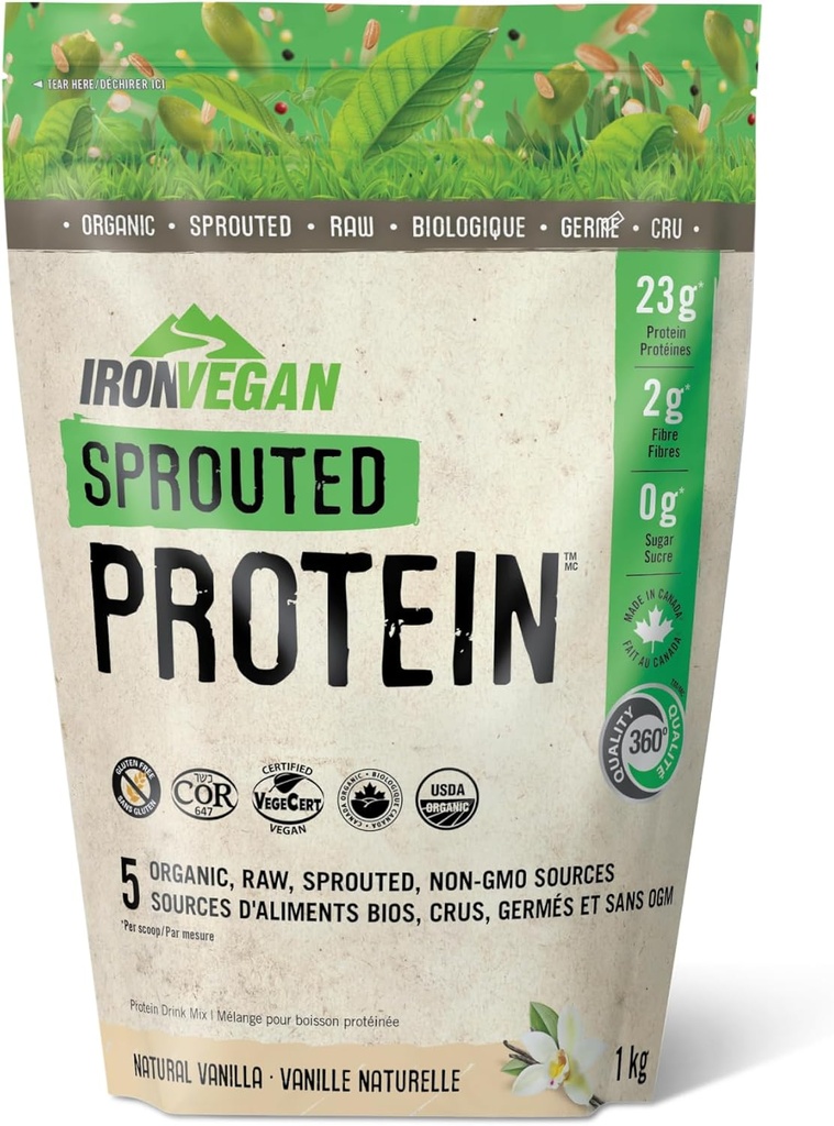 Organisk Vanilla Sprouted Proteinpulver, 1000 GR