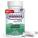 Tohtori Hans Nieper Litium Orotate 5mg, 200 Count, Lab Tested, Ei-GMO, Gluteeniton, Vegan Friendly, tukee aivojen terveys