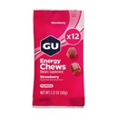 GU Energy Chews, Strawberry Energy Gummies Electrolytes, Vegan, Gluteeniton, Kosher, 20 mg kofeiinia, ja Dairy-free on-the-go energiaa tahansa workout, 12 laukkua (24 tarjoilua yhteensä)