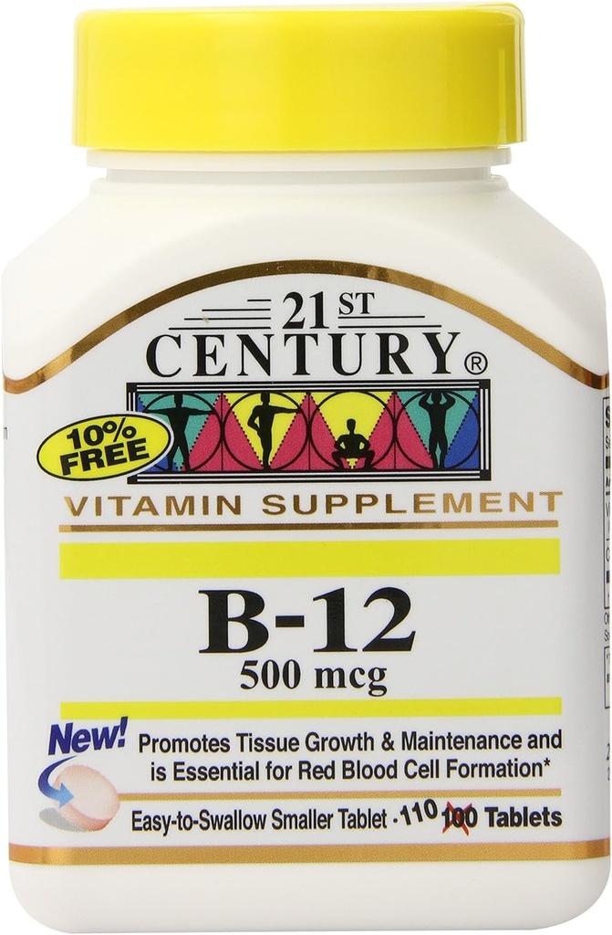 21st Century B-12 500 mikrog tabletti, 110 count (pakkaus 3)