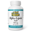 Luonnollinen tekijä Alfa-lipoiinihappo 100 mg kapselit, 60 count