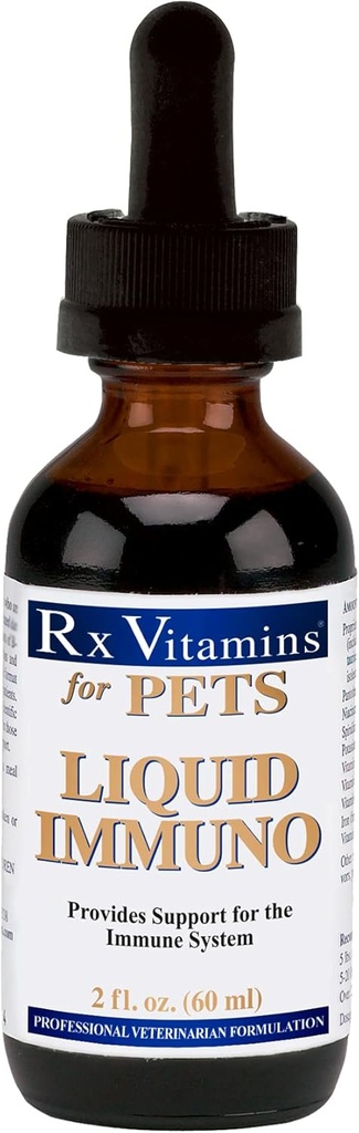 Rx Vitamiinit Liquid Immuno Dog & Cat Immuuni tuki - Reishi Mushroom Plus L-Lysine kissat - Koiran immuniteetti Booster täydentää - pekoni maku - 2 oz.