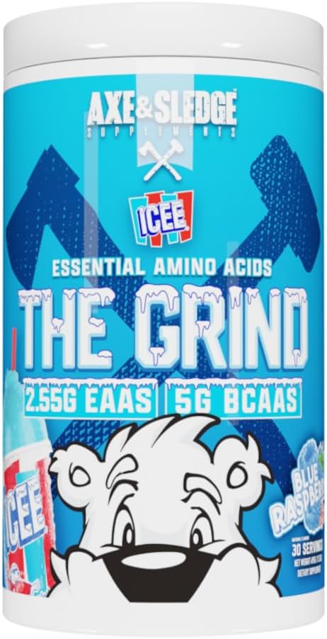 Grind Essential aminohapot, haaraketju Aminohapot, 30 tarjoilua (ICEE Blue Vadelma)