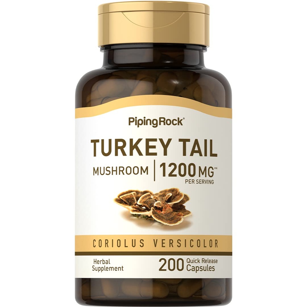 Piping Rock Turkey Tail Mushroom kapselit 1200 mg ... 200 pilleriä...