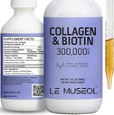 Liquid Collagen naisille, 300 000 mcg Liquid Biotin ja Collagen täydentää Drops hiukset, kynsien kasvua hehkuva iho - 60ml