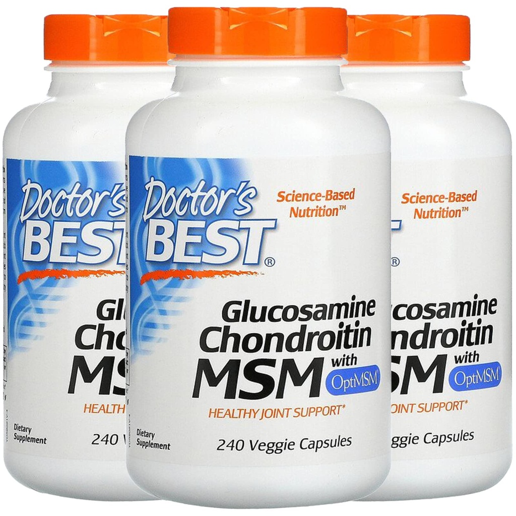 Doktor BEST, (3 Pack Glucosamine Chondroitin MSM med OptiMSM, 240 Veggie Caps