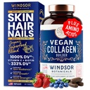 Vegaani Collagen naisten ja miesten lisäravinteet - C-vitamiini, Biotiini, aminohapot Glysiini, Lysiini, Proliini, Organic Fruit & Vihannesjauhe - kerran päivässä - 30 kasvispohjainen Collagen Boost tabletit