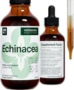 Echinacea 4 fl oz Liquid Extract - Organic Root, Leaf, Flower, Seed - Natural Herbal Supplement - Body, Immuno System Tuki Tincture - High Potency Drops - 90 päivän toimitus - Perheen koko