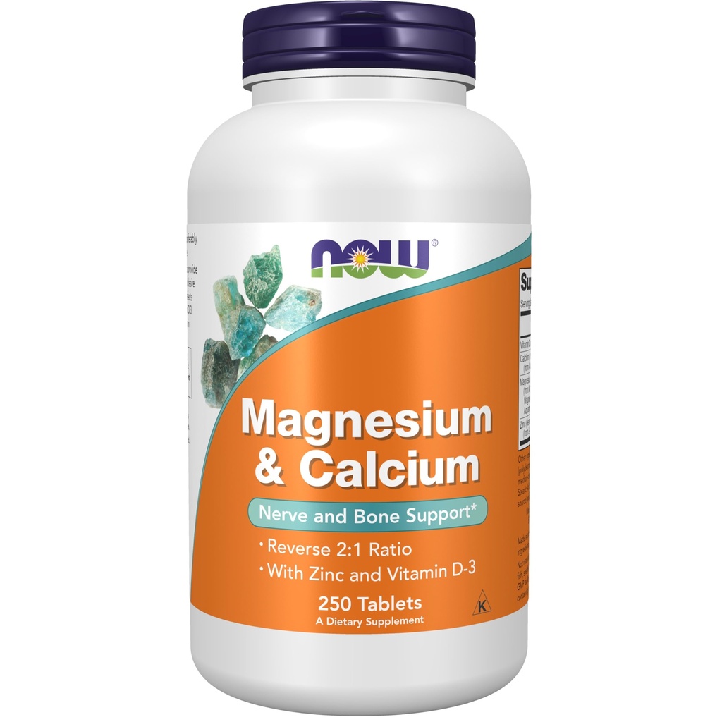 NYT ravintolisät, magnesium ja kalsium, sinkki ja D-3-vitamiini, hermo- ja luutuki*, 250 tablettia