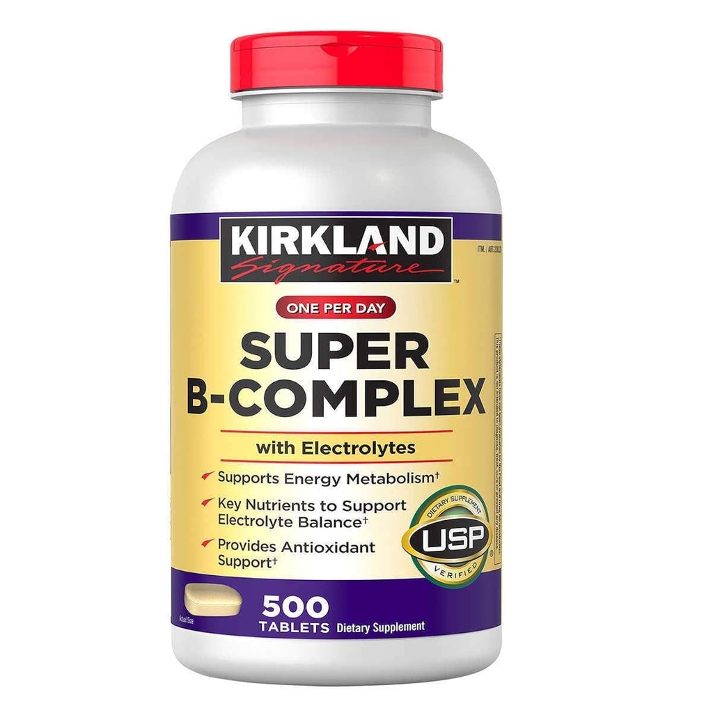 Kirkland Signature Super B-Complex (2-Pack) med elektrolyter (2 x 500 tabletter)