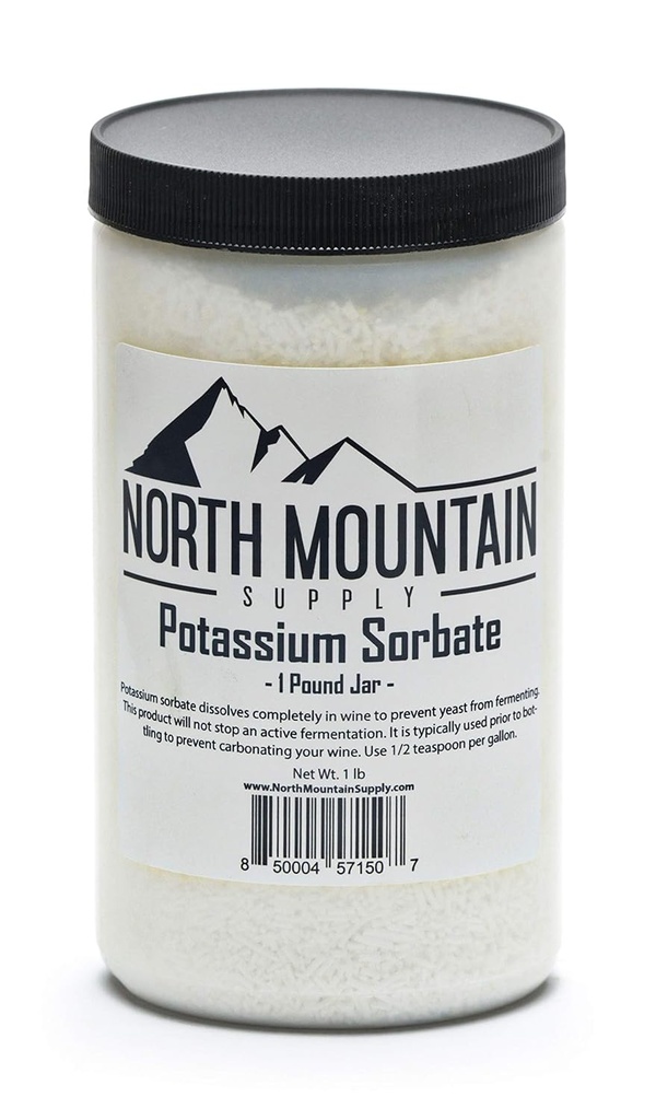 North Mountain Supply Food Grade Kalium Sorbate Stabilizer Wine, Panimo, ja elintarvikkeiden suojelu ... 1 punta Jar