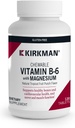 Kirkman - Vitamin B6 med Magnesium - 120 tabletter - Potent Vitamin B6 & Magnesium Supplementation - Chewable Wafer - Hypoallergenic