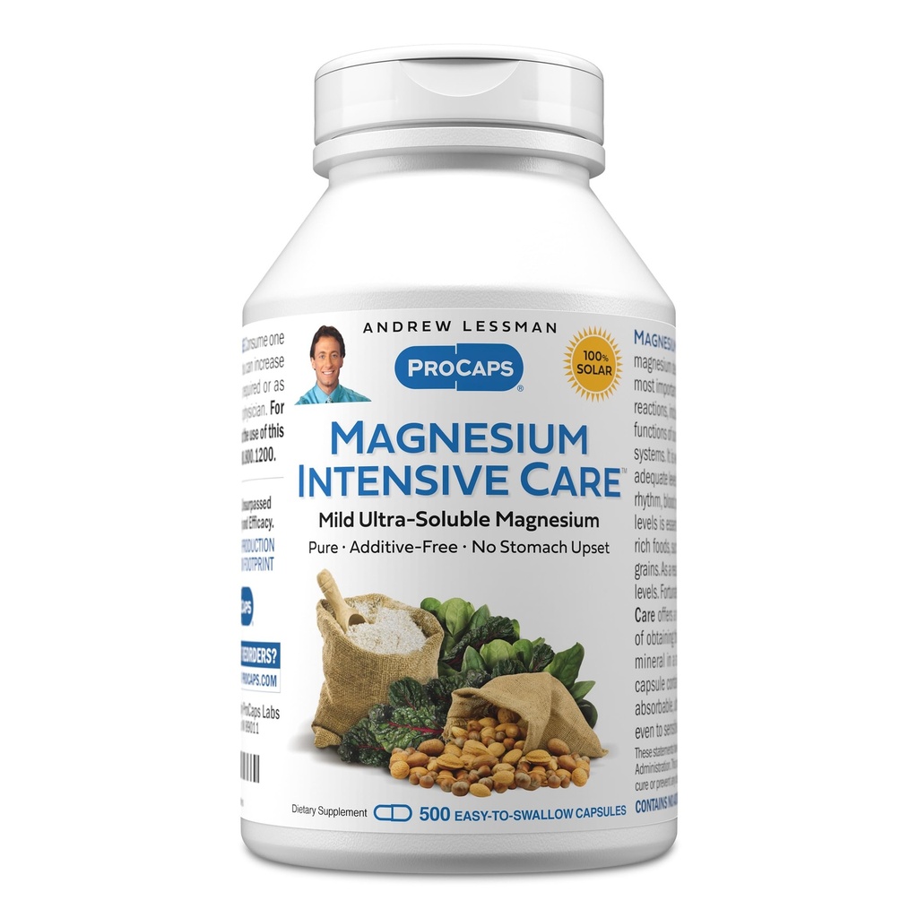 Andrew Lessman Magnesiumin intensiivinen hoito 500 kapselia ...200mg Lievä ultraliukoinen magnesium, tukee hermoja, lihaksia, aivoja ja sydäntä, ei lisäaineita, hellä jopa herkin vatsat