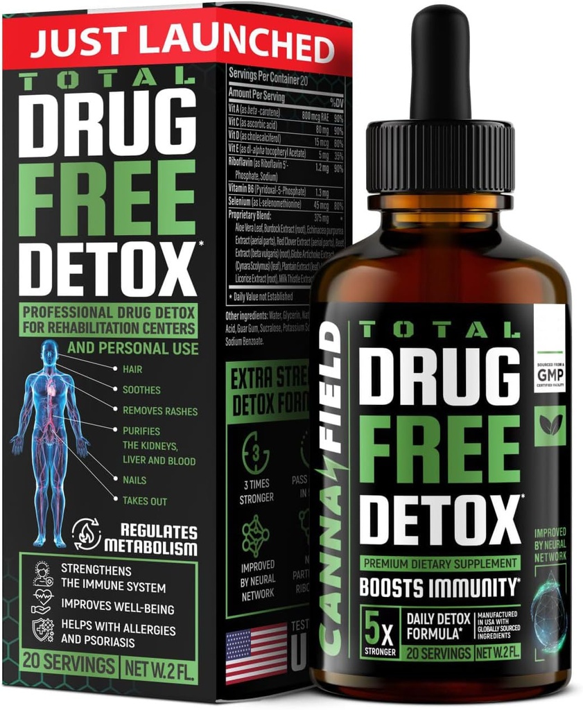 Body Cleanse Liquid Detox Drops, Liver, Gut Cleanse Detox & Repair med mjölk Thistle, Premium Detox Supplement, 5-dagars Detox