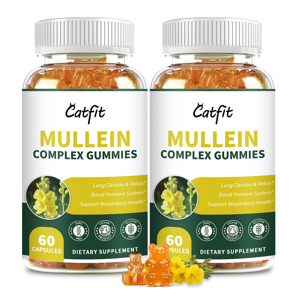 (120 kpl) Mullein Gummies for Lungs Detox