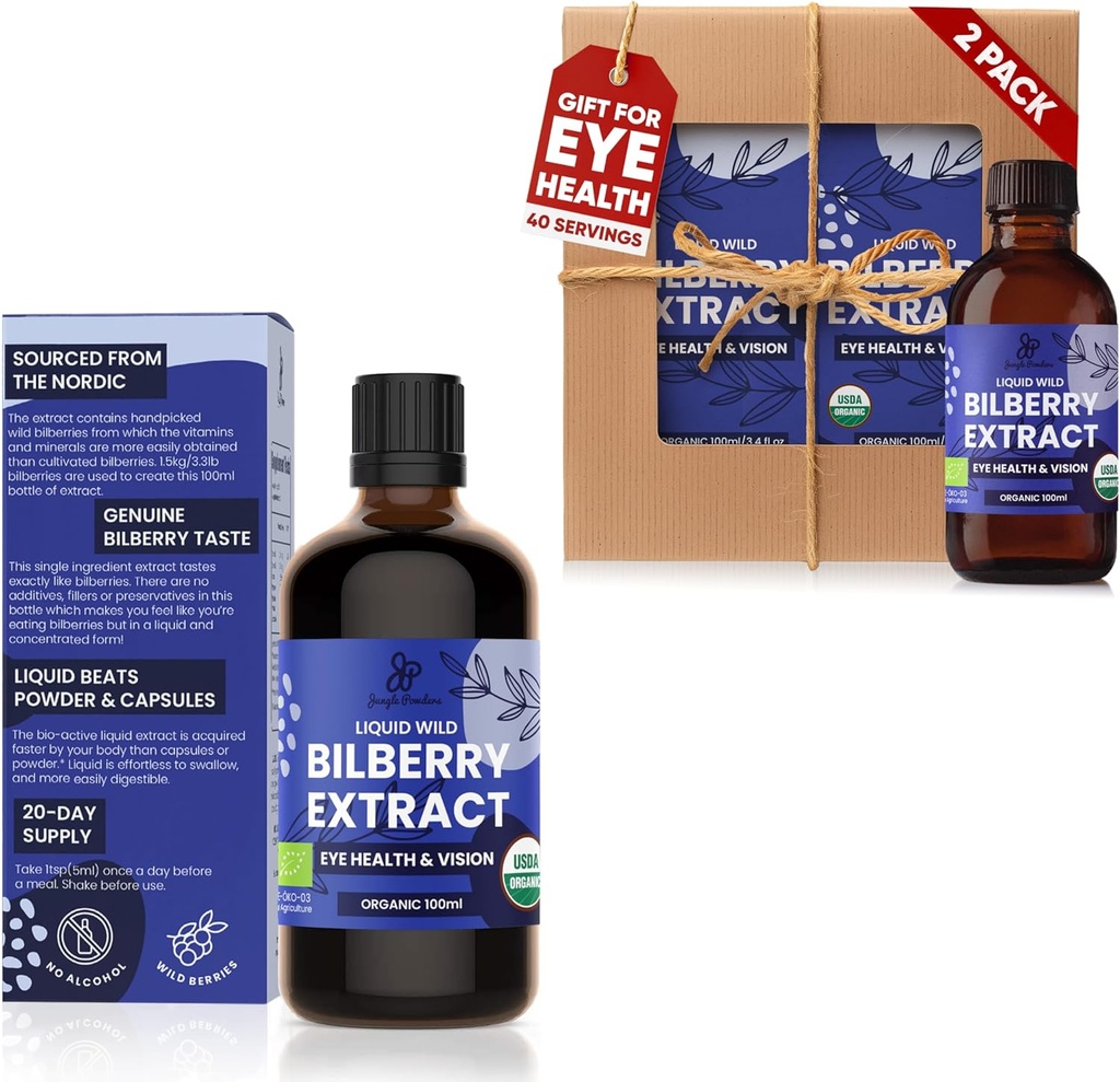Viidakkopulverit Wild Bilberry Extract 3x3.soz Pullo Liquid Bilberry Anthosyanin Alkoholiton Euroopan mustikka Mustikka täydentää silmät korkea hyötyosuus nesteuute