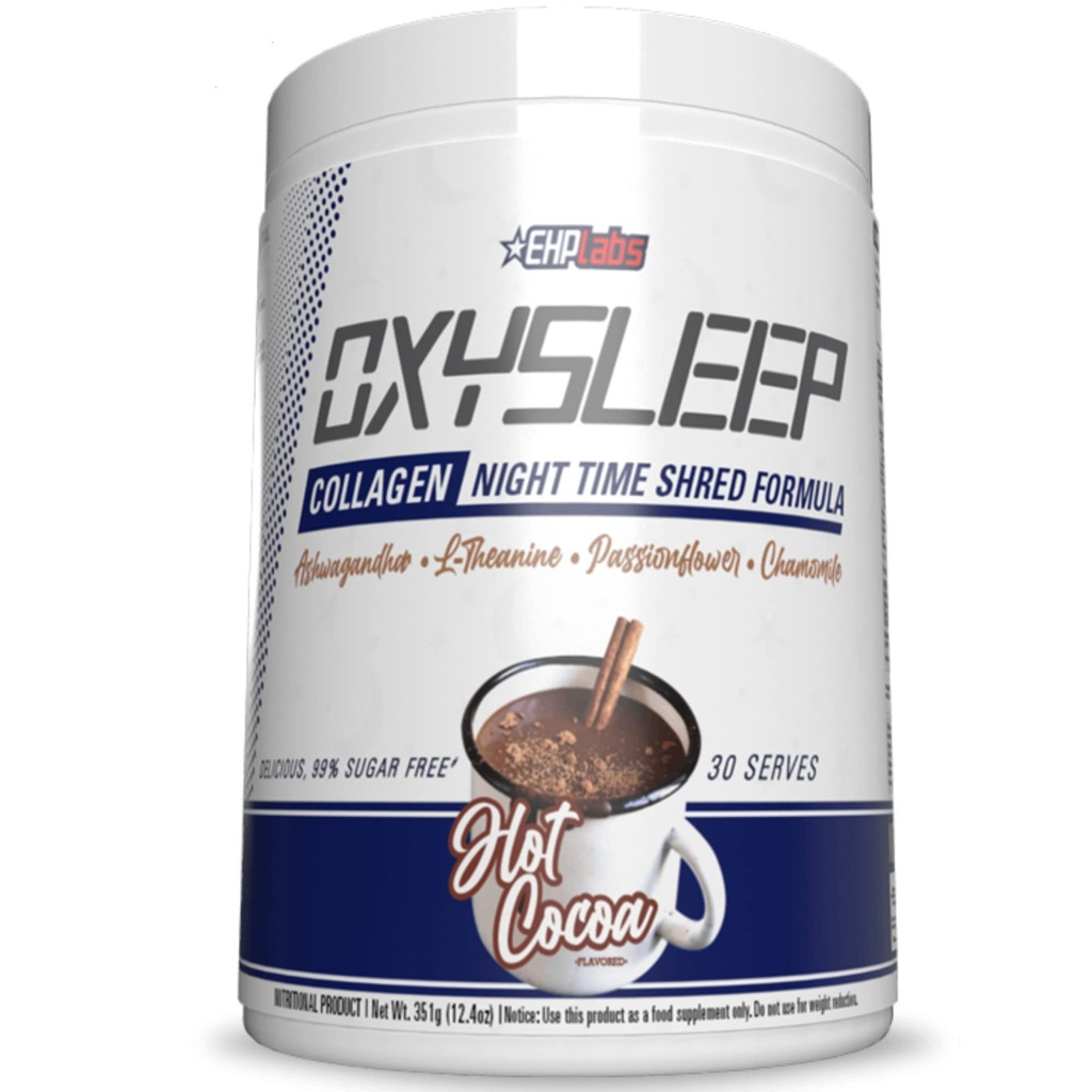 EHP Labs OxySleep Collagen Peptides Powder Night Time Shred - edistää Deep Sleep & Shredding, ihon, luut & lihasten tuki, pastöroitu naudan kollageeni, tyyppi I & III, 30 tarjoilua (kuuma kaakao)