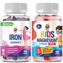 Magnesium Gummies lapsille 500 mg & Iron Gumies aikuisille - Rauta vitamiinit C-vitamiini