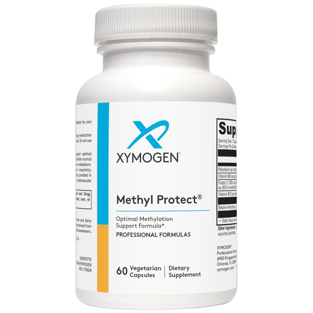 XYMOGEN Methyl Protect - Optimaalinen Methylation Formula Methyl Folate, B12-vitamiini (Metyylicobalamiini b12), Riboflaviini + B6-vitamiinit - Kognitiivinen, homokysteiini + Heart Health Supplements (60 kapselia)