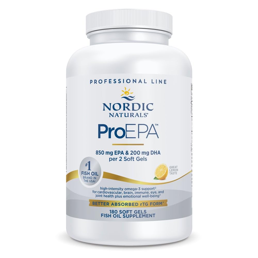 Nordic Naturals ProEPA, Lemon - 180 pehmeää geeliä - 1210 mg Omega-3 - High-Intensity EPA Formula for Health, Heart Health & Cellular Function - non-GMO - 90 Servings